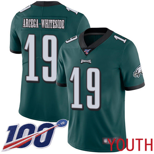 Youth NFL Philadelphia Eagles #19 JJ Arcega-Whiteside Midnight Green Team Color Vapor 1->youth nfl jersey->Youth Jersey